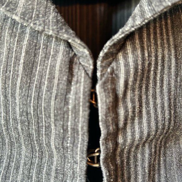 Kill City Vintage Pinstripe Vest Heavy Hook Eye Closure Small - Picture 4 of 6